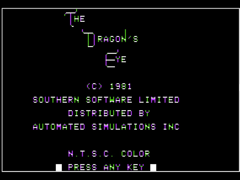 Title Screen of Dragons Eye for Apple II